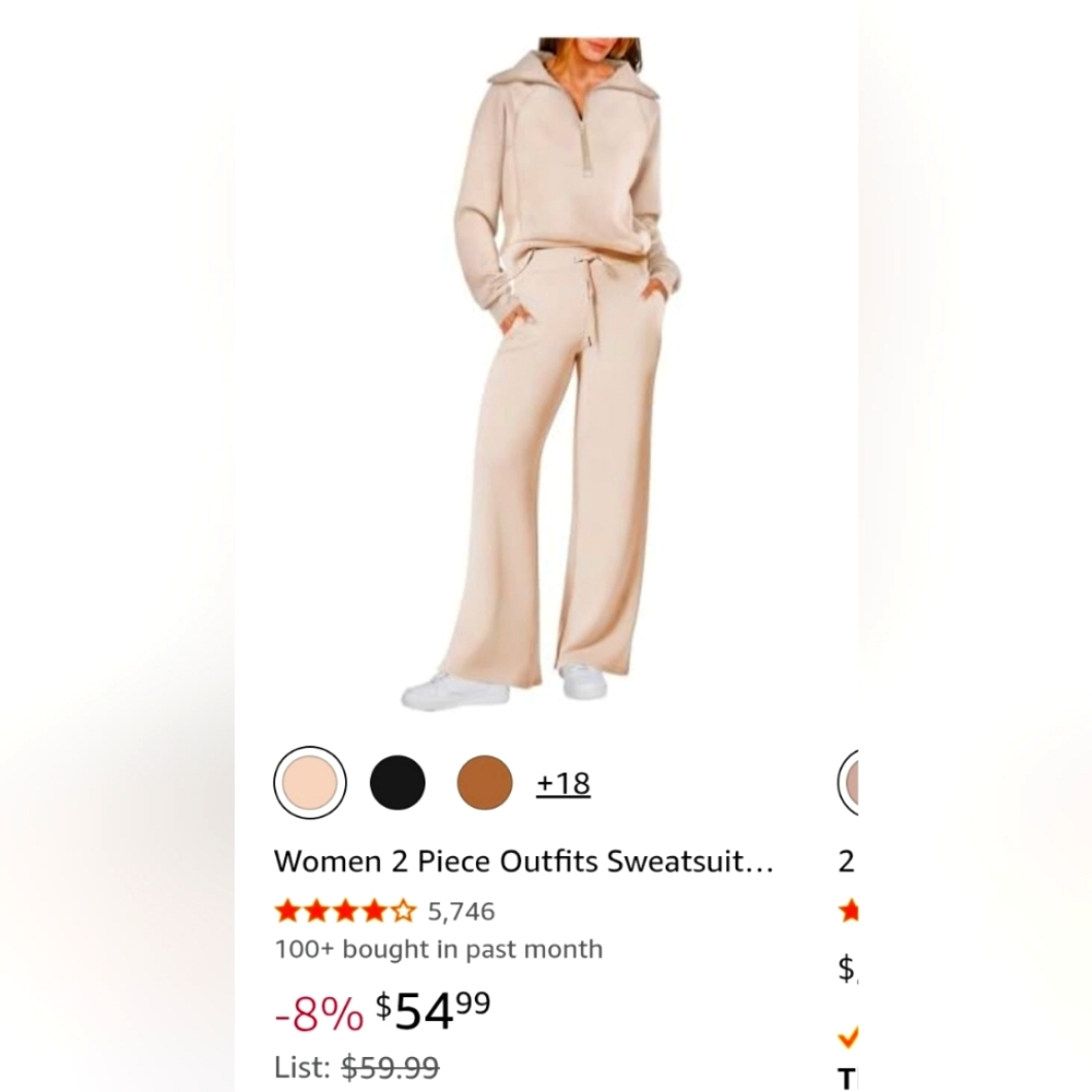 BUTTERY SOFT TRACKSUIT, OFF WHITE (APRICOT) SIZE XL. NWOT